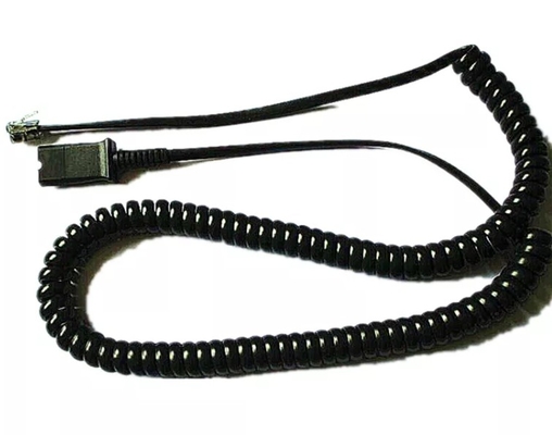 اتصال 4 پین و کابل سیم پیچ فنری برقی سری بلوری برای سیم تلفن